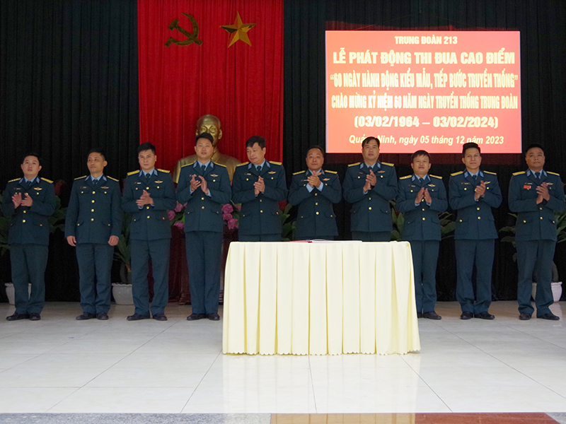 Trung đoàn 213 phát động thi đua cao điểm chào mừng kỷ niệm 60 năm Ngày truyền thống Trung đoàn (3-2-1964 / 3-2-2024)