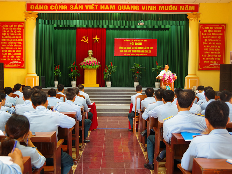 Đảng ủy Sư đoàn 363 thông báo nhanh kết quả Hội nghị Trung ương 8, khóa XIII