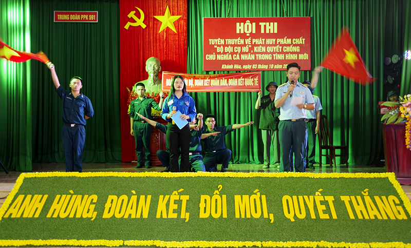 Trung đoàn 591 tổ chức Hội thi tuyên truyền về phát huy phẩm chất “Bộ đội Cụ Hồ”, kiên quyết chống chủ nghĩa cá nhân trong tình hình mới.