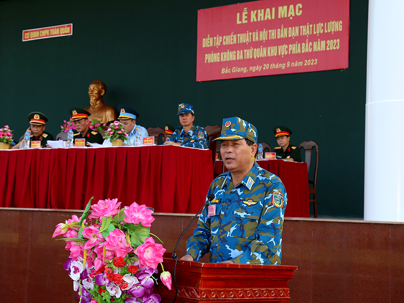 Khai mạc Diễn tập chiến thuật và hội thi bắn đạn thật lực lượng phòng không ba thứ quân khu vực phía Bắc năm 2023