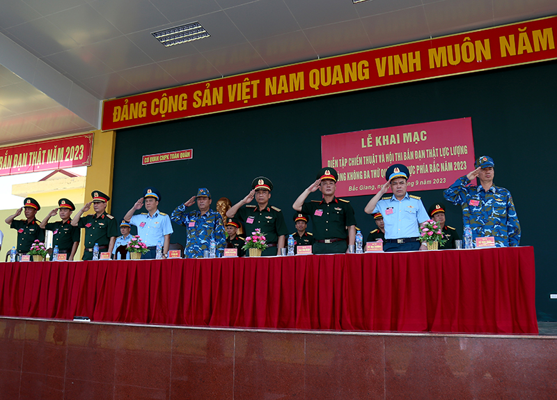 Khai mạc Diễn tập chiến thuật và hội thi bắn đạn thật lực lượng phòng không ba thứ quân khu vực phía Bắc năm 2023