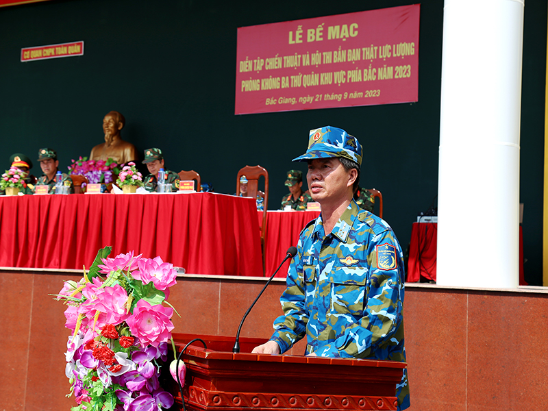 Bế mạc Diễn tập chiến thuật và hội thi bắn đạn thật lực lượng Phòng không ba thứ quân khu vực phía Bắc năm 2023