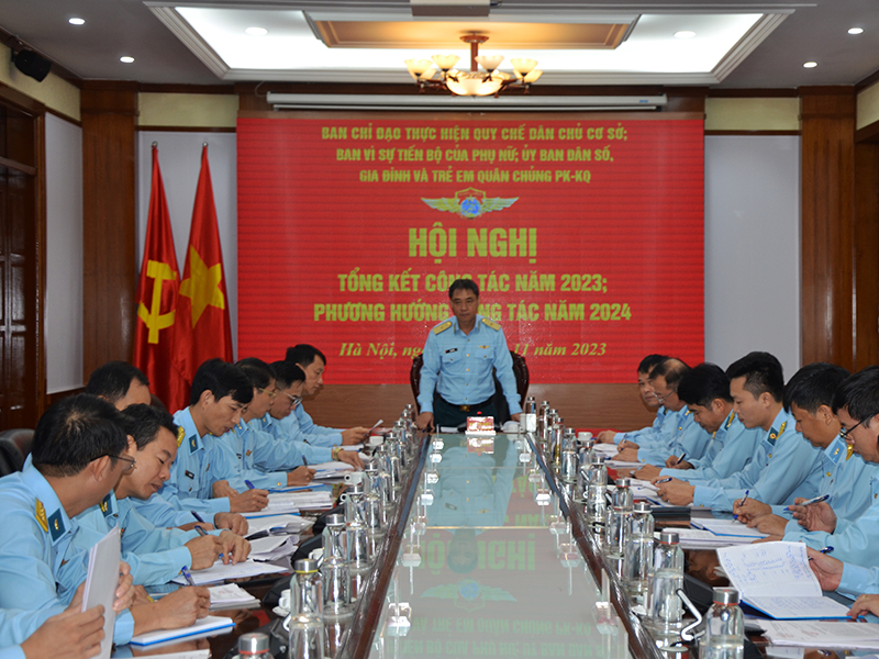 Quân chủng Phòng không - Không quân tổng kết công tác thực hiện Quy chế dân chủ ở cơ sở; Vì sự tiến bộ của phụ nữ và Ủy ban dân số, gia đình và trẻ em năm 2023