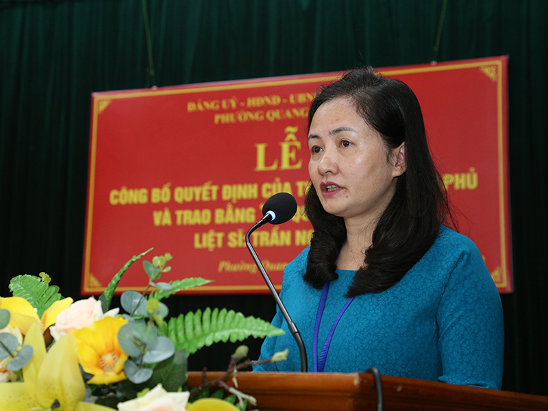 Trao bằng “Tổ quốc ghi công” cho gia đình Liệt sĩ Trần Ngọc Duy