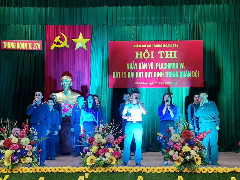 Đoàn cơ sở Trung đoàn 274 tổ chức Hội thi nhảy dân vũ, flashmod và hát 15 bài hát quy định trong Quân đội nhân dân Việt Nam