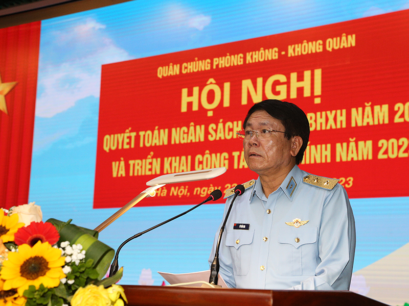 Quân chủng PK-KQ tổ chức Hội nghị quyết toán ngân sách, thu chi bảo hiểm xã hội năm 2022 và triển khai công tác Tài chính năm 2023