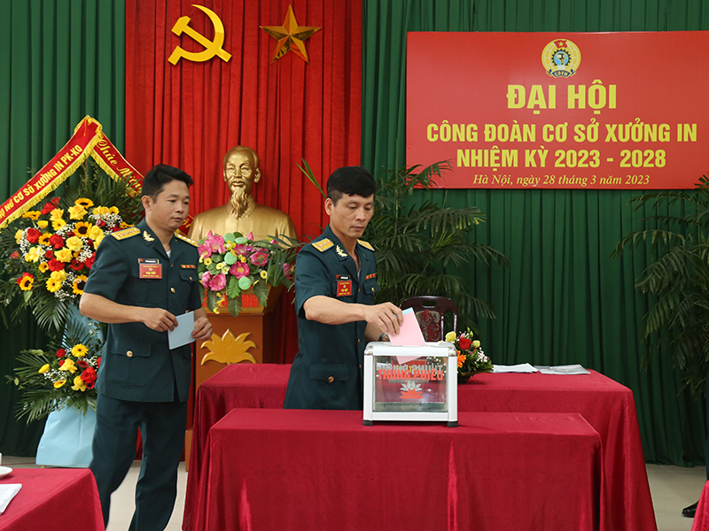 Đại hội Công đoàn cơ sở Xưởng in Phòng không - Không quân nhiệm kỳ 2023-2028