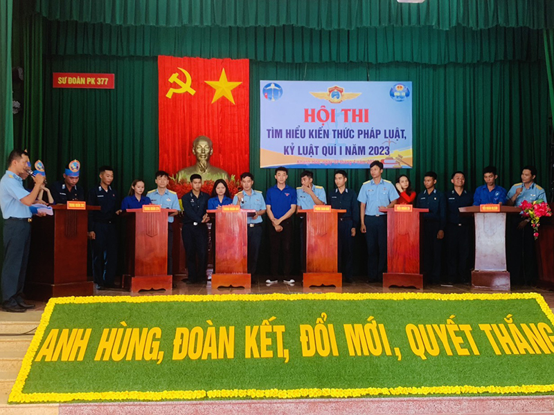 Sư đoàn 377 tổ chức Hội thi kiến thức pháp luật, kỷ luật Quý I năm 2023