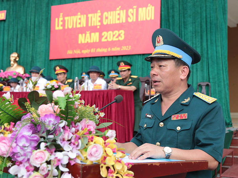 Các đơn vị trong Quân chủng Phòng không - Không quân tuyên thệ chiến sĩ mới năm 2023