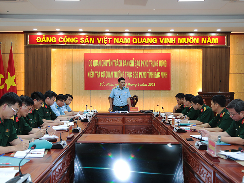 Cơ quan chuyên trách Ban Chỉ đạo Phòng không nhân dân Trung ương kiểm tra công tác Phòng không nhân dân tại tỉnh Bắc Ninh