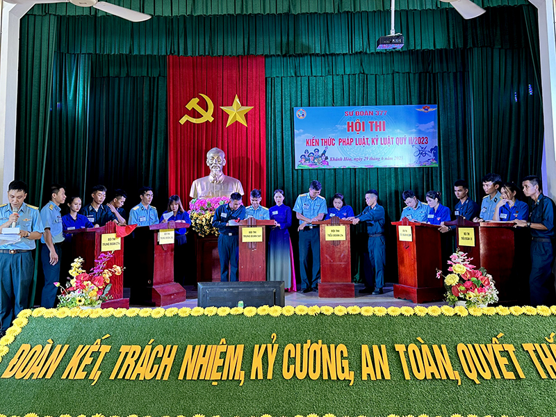 Sư đoàn 377 tổ chức Hội thi Kiến thức pháp luật, kỷ luật Quý II năm 2023