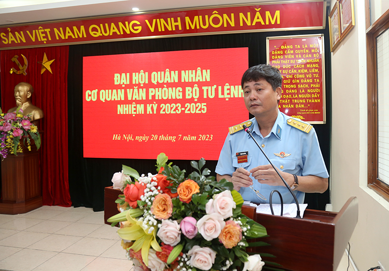 Cơ quan Văn Phòng Bộ Tư lệnh PK-KQ tổ chức Đại hội quân nhân nhiệm kỳ 2023 - 2025