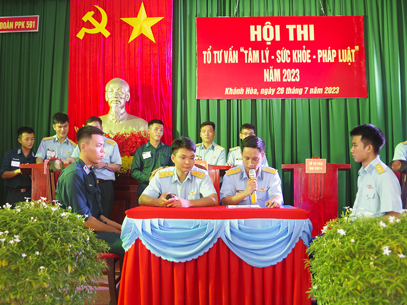 Trung đoàn 591 tổ chức Hội thi Tổ tư vấn “Tâm lý, sức khoẻ, pháp luật” năm 2023