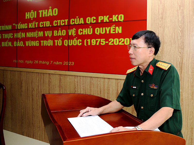 Hội thảo Công trình “Tổng kết CTĐ, CTCT của Quân chủng PK-KQ trong thực hiện nhiệm vụ bảo vệ chủ quyền biên giới, biển, đảo, vùng trời Tổ quốc (1975-2020)”