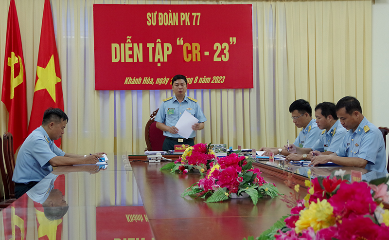 Sư đoàn 377 tổ chức Diễn tập Chỉ huy - Tham mưu 1 bên 2 cấp năm 2023