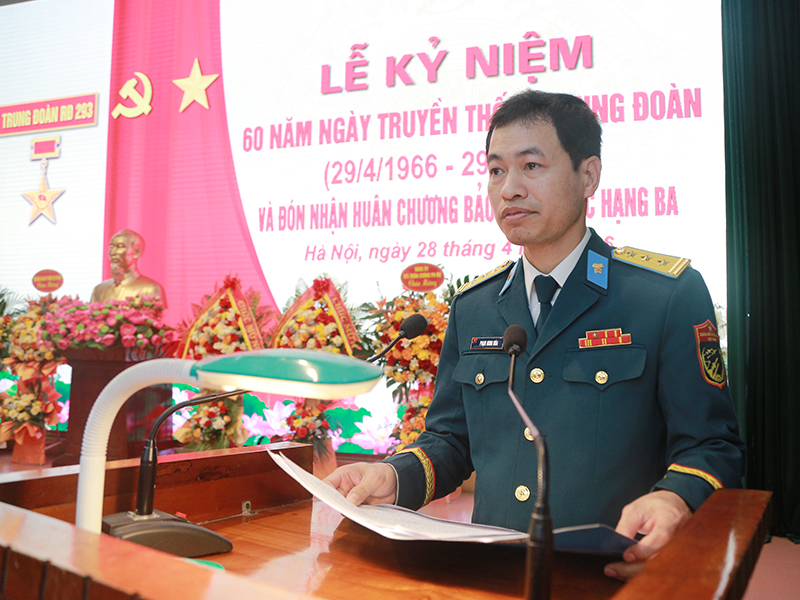 Trung đoàn 293 kỷ niệm 60 năm Ngày truyền thống và đón nhận Huân chương Bảo vệ Tổ quốc hạng Ba
