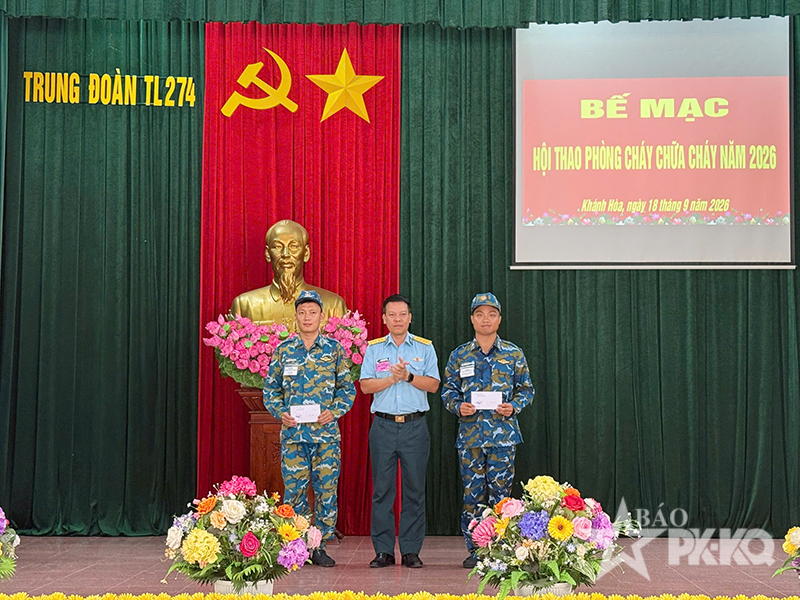 Trung đo&agrave;n 274 tổ chức Hội thao ph&ograve;ng ch&aacute;y, chữa ch&aacute;y