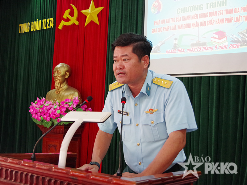 Đo&agrave;n cơ sở Trung đo&agrave;n 274 phổ biến, gi&aacute;o dục ph&aacute;p luật cho đo&agrave;n vi&ecirc;n, thanh ni&ecirc;n