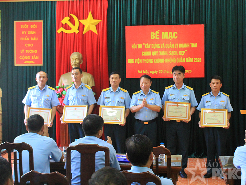 Học viện Ph&ograve;ng kh&ocirc;ng-Kh&ocirc;ng qu&acirc;n tổ chức Hội thi &ldquo;X&acirc;y dựng v&agrave; quản l&yacute; doanh trại ch&iacute;nh quy, xanh, sạch, đẹp&rdquo; năm 2026