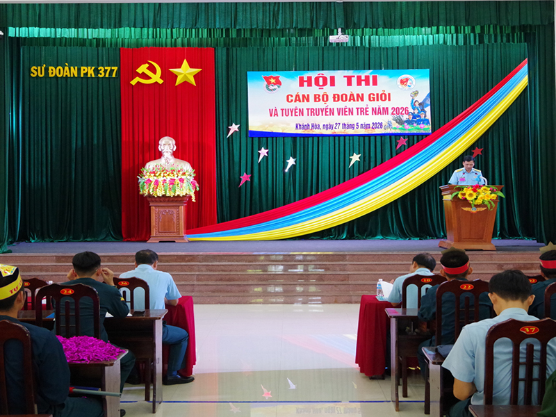 Sư đo&agrave;n 377 tổ chức Hội thi c&aacute;n bộ Đo&agrave;n giỏi v&agrave; Tuy&ecirc;n truyền vi&ecirc;n trẻ năm 2026