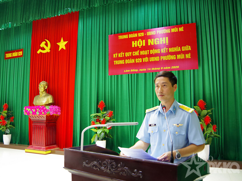 Trung đo&agrave;n 920 v&agrave; UBND phường Mũi N&eacute; k&yacute; kết quy chế hoạt động kết nghĩa