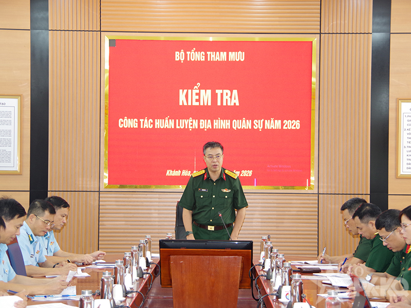 Bộ Tổng Tham mưu QĐND Việt Nam kiểm tra c&ocirc;ng t&aacute;c huấn luyện địa h&igrave;nh qu&acirc;n sự tại Trường Sĩ quan Kh&ocirc;ng qu&acirc;n