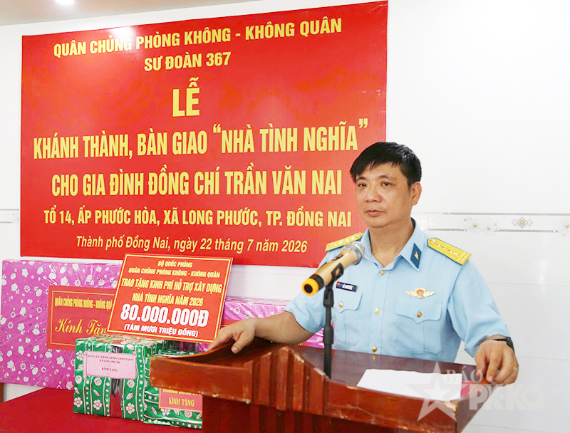 Quân chủng Phòng không - Không quân khánh thành, bàn giao “Nhà tình nghĩa” tặng gia đình Thiếu tá Trần Văn Nai