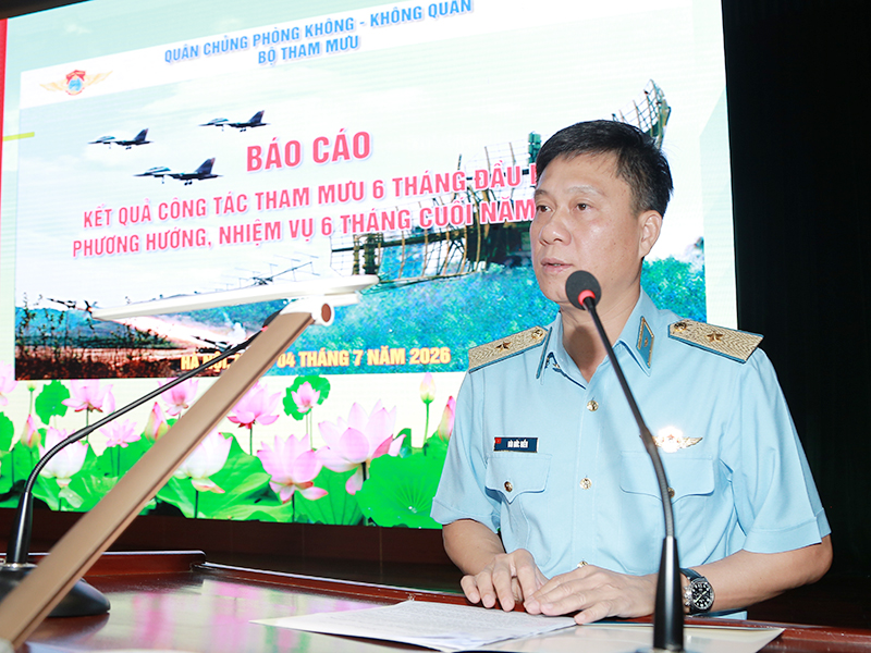 Đảng ủy, Bộ Tư lệnh Qu&acirc;n chủng Ph&ograve;ng kh&ocirc;ng-Kh&ocirc;ng qu&acirc;n tổ chức Hội nghị qu&acirc;n ch&iacute;nh 6 th&aacute;ng đầu năm 2026
