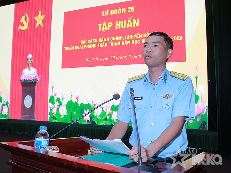 Lữ đo&agrave;n Th&ocirc;ng tin 26 tập huấn cải c&aacute;ch h&agrave;nh ch&iacute;nh, chuyển đổi số, triển khai Phong tr&agrave;o &ldquo;B&igrave;nh d&acirc;n học vụ số&rdquo; năm 2026