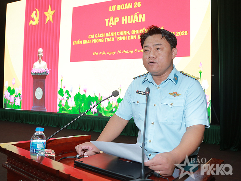 Lữ đo&agrave;n Th&ocirc;ng tin 26 tập huấn cải c&aacute;ch h&agrave;nh ch&iacute;nh, chuyển đổi số, triển khai Phong tr&agrave;o &ldquo;B&igrave;nh d&acirc;n học vụ số&rdquo; năm 2026