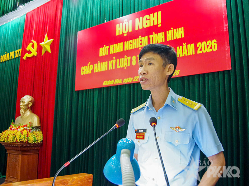 Sư đo&agrave;n 377 r&uacute;t kinh nghiệm c&ocirc;ng t&aacute;c chấp h&agrave;nh kỷ luật 8 th&aacute;ng đầu năm 2026