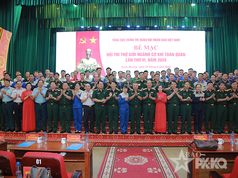Qu&acirc;n chủng Ph&ograve;ng kh&ocirc;ng-Kh&ocirc;ng qu&acirc;n đạt giải nhất to&agrave;n đo&agrave;n v&agrave; 4 &ldquo;b&agrave;n tay v&agrave;ng&rdquo; tại Hội thi thợ giỏi ng&agrave;nh cơ kh&iacute; to&agrave;n qu&acirc;n lần thứ VI năm 2026