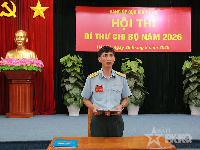 Đảng ủy Cục Ch&iacute;nh trị Qu&acirc;n chủng Ph&ograve;ng kh&ocirc;ng-Kh&ocirc;ng qu&acirc;n tổ chức Hội thi B&iacute; thư chi bộ năm 2026