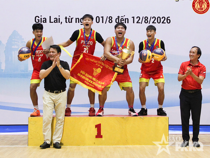 PKKQ-PEAK 1 bảo vệ th&agrave;nh c&ocirc;ng &ldquo;ng&ocirc;i vương&rdquo; tại Giải v&ocirc; địch B&oacute;ng rổ 3X3 U-18 Quốc gia năm 2026.