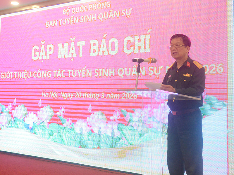Ban Tuyển sinh Qu&acirc;n sự Bộ Quốc ph&ograve;ng gặp mặt b&aacute;o ch&iacute; giới thiệu c&ocirc;ng t&aacute;c tuyển sinh qu&acirc;n sự năm 2026