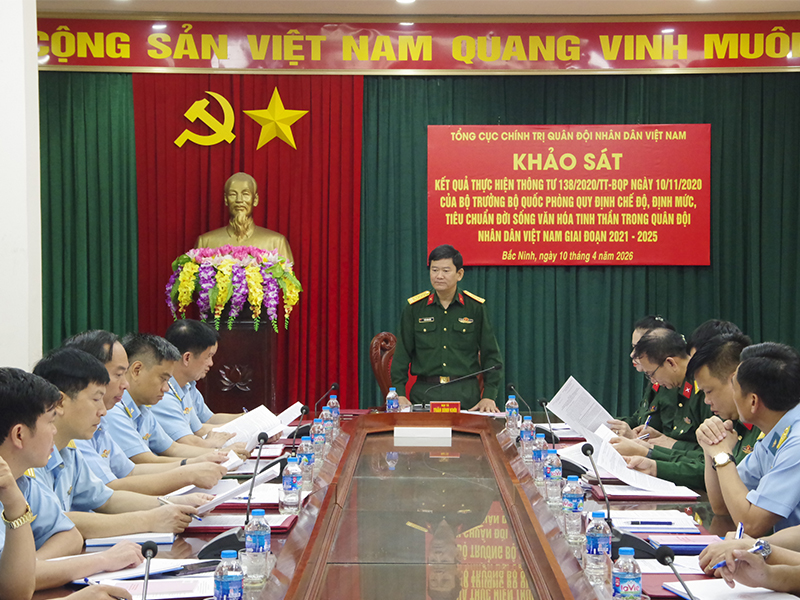 Tổng cục Ch&iacute;nh trị khảo s&aacute;t kết quả thực hiện Th&ocirc;ng tư số 138 của Bộ Quốc ph&ograve;ng tại Sư đo&agrave;n 365