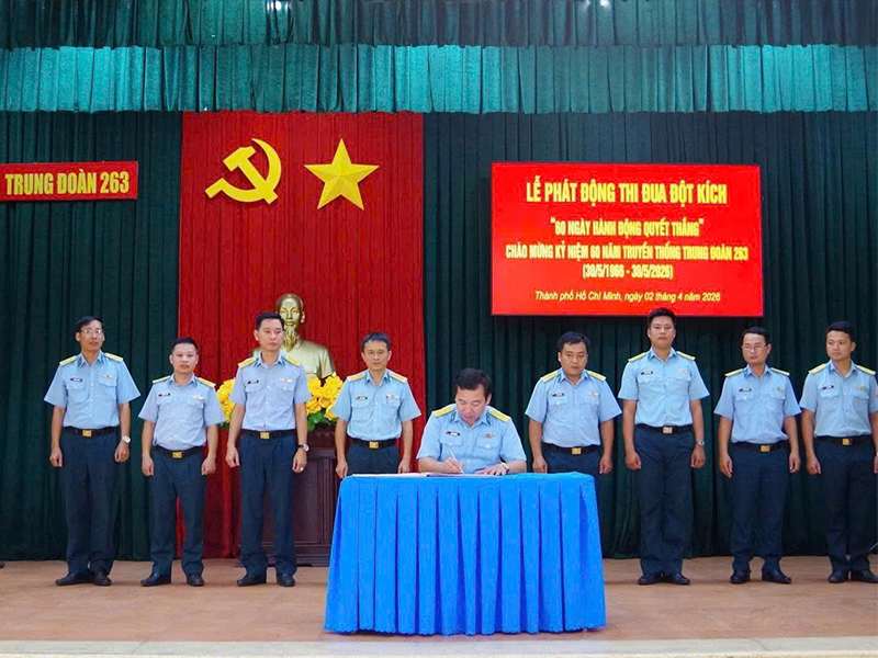 Trung đo&agrave;n 263 ph&aacute;t động thi đua đột k&iacute;ch ch&agrave;o mừng kỷ niệm 60 năm Ng&agrave;y truyền thống (30-5-1966/30-5-2026)