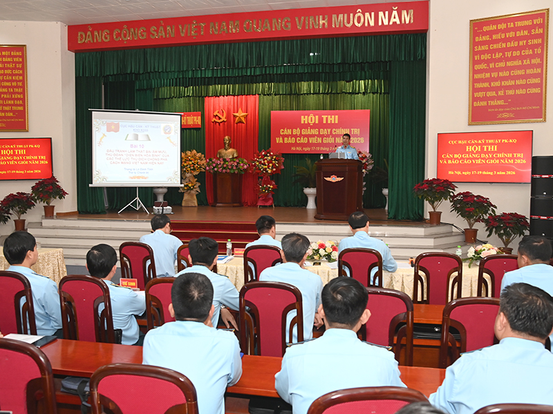 Cục Hậu cần - Kỹ thuật Qu&acirc;n chủng Ph&ograve;ng kh&ocirc;ng-Kh&ocirc;ng qu&acirc;n Khai mạc Hội thi c&aacute;n bộ giảng dạy ch&iacute;nh trị v&agrave; Hội thi B&aacute;o c&aacute;o vi&ecirc;n giỏi năm 2026