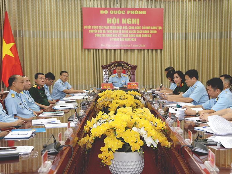 Bộ Quốc ph&ograve;ng sơ kết c&ocirc;ng t&aacute;c ph&aacute;t triển khoa học, c&ocirc;ng nghệ, đổi mới s&aacute;ng tạo, chuyển đổi số, thực hiện Đề &aacute;n 06 v&agrave; cải c&aacute;ch h&agrave;nh ch&iacute;nh; c&ocirc;ng t&aacute;c khoa học kỹ thuật, c&ocirc;ng nghệ qu&acirc;n sự 6 th&aacute;ng đầu năm 2026
