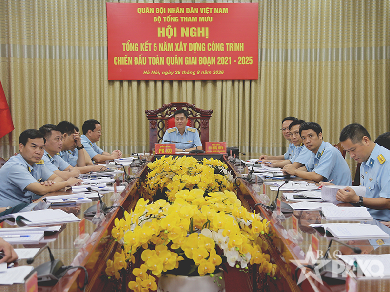 Bộ Tổng Tham mưu tổ chức Hội nghị tổng kết 5 năm x&acirc;y dựng c&ocirc;ng tr&igrave;nh chiến đấu to&agrave;n qu&acirc;n, giai đoạn 2021-2025