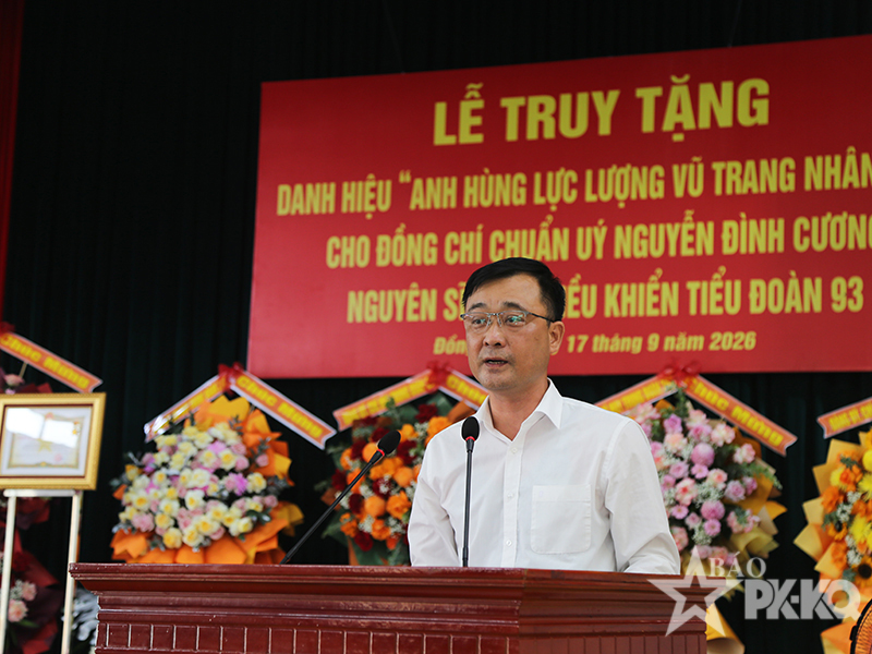Trung đo&agrave;n 278 tổ chức Lễ truy tặng danh hiệu &ldquo;Anh h&ugrave;ng Lực lượng vũ trang nh&acirc;n d&acirc;n&rdquo; cho Chuẩn &uacute;y Nguyễn Đ&igrave;nh Cương
