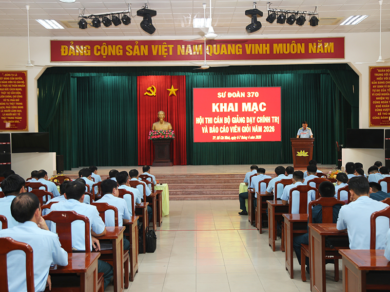 Sư đo&agrave;n 370 khai mạc Hội thi C&aacute;n bộ giảng dạy ch&iacute;nh trị v&agrave; B&aacute;o c&aacute;o vi&ecirc;n giỏi năm 2026