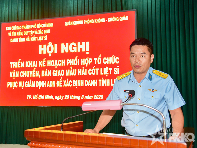 Ban Chỉ đạo 515 TP Hồ Ch&iacute; Minh phối hợp Qu&acirc;n chủng Ph&ograve;ng kh&ocirc;ng - Kh&ocirc;ng qu&acirc;n triển khai kế hoạch vận chuyển, b&agrave;n giao mẫu h&agrave;i cốt liệt sĩ phục vụ gi&aacute;m định AND