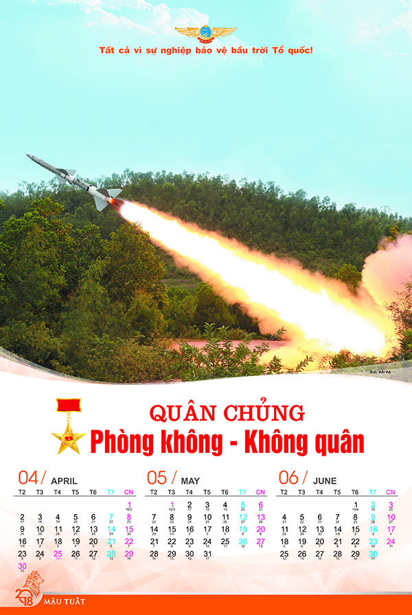 Báo Phòng không-Không quân giới thiệu mẫu Lịch năm 2018