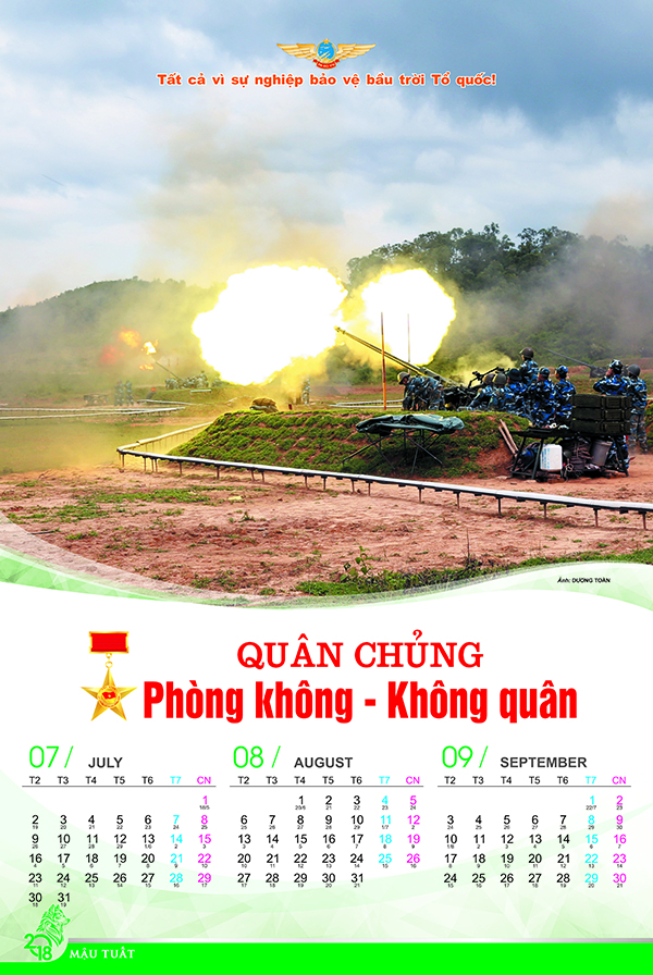 Báo Phòng không-Không quân giới thiệu mẫu Lịch năm 2018