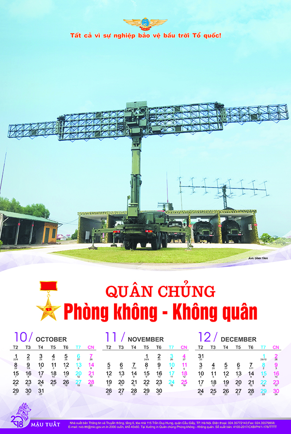 Báo Phòng không-Không quân giới thiệu mẫu Lịch năm 2018