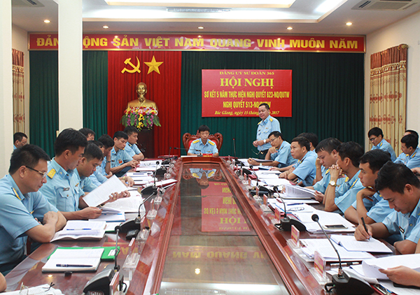 Đảng ủy Sư đoàn 365 sơ kết 5 năm thực hiện Nghị quyết 623-NQ/QUTW về công tác Hậu cần Quân đội; Nghị quyết 513-NQ/QUTW về công tác Tài chính Quân đội đến năm 2020 và những năm tiếp theo