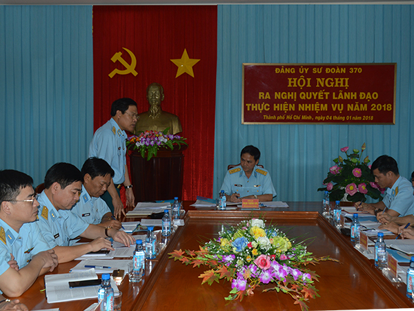 Đảng ủy Sư đoàn 370 ra Nghị quyết lãnh đạo nhiệm vụ năm 2018