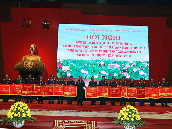 Hội nghị tổng kết 25 năm thực hiện Cuộc vận động “Xây dựng môi trường văn hóa tốt đẹp, lành mạnh, phong phú trong Quân đội” gắn với phong trào “Toàn dân đoàn kết xây dựng đời sống văn hóa” (1992-2017)