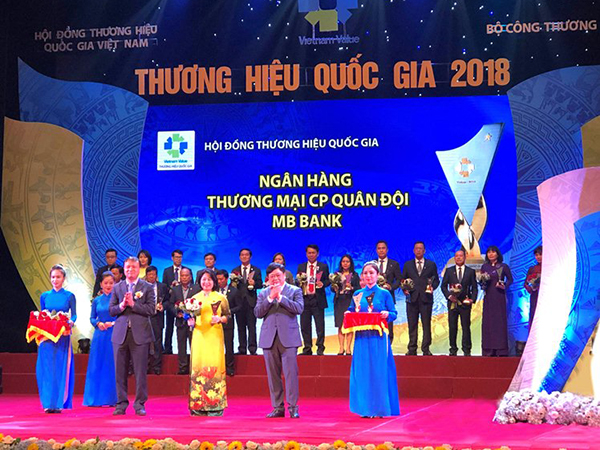 MB vinh dự là một trong bốn ngân hàng đạt thương hiệu quốc gia năm 2018